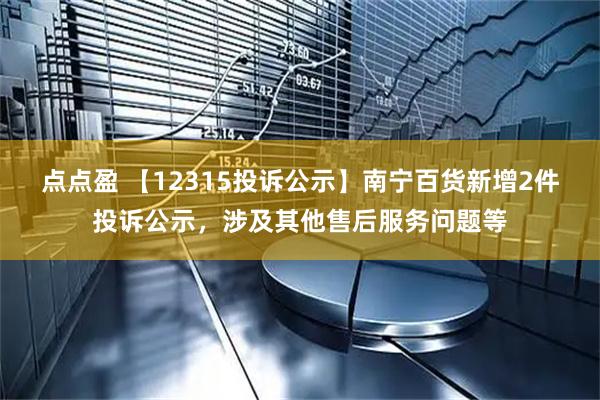 点点盈 【12315投诉公示】南宁百货新增2件投诉公示，涉及其他售后服务问题等